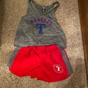 Pink Brand tank and shorts.